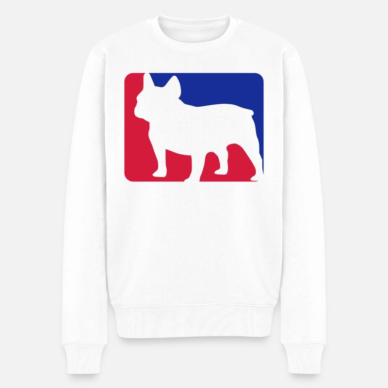 french bulldog - Männer Premium Bio Pullover - Weiß
