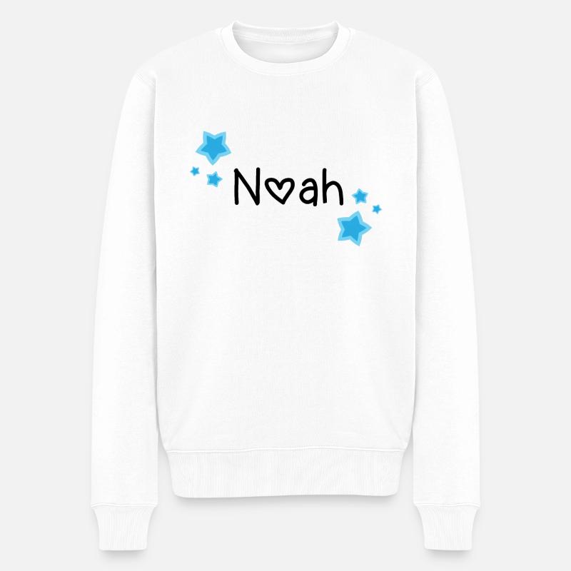 Name - Noah - Männer Premium Bio Pullover - Weiß