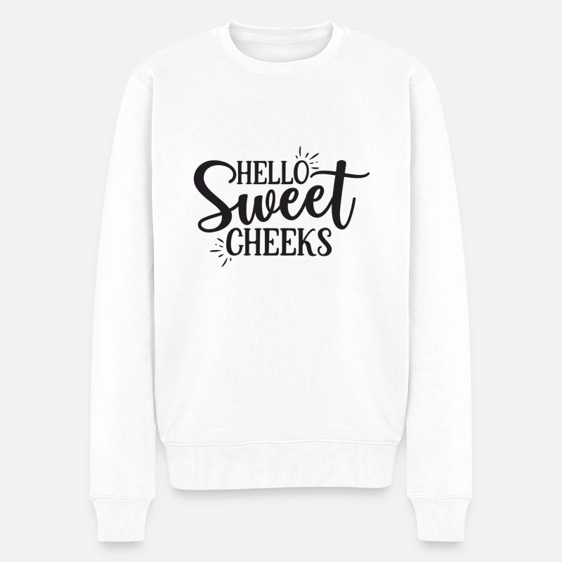 Hello Sweet Cheeks - Pull Premium bio Homme - blanc