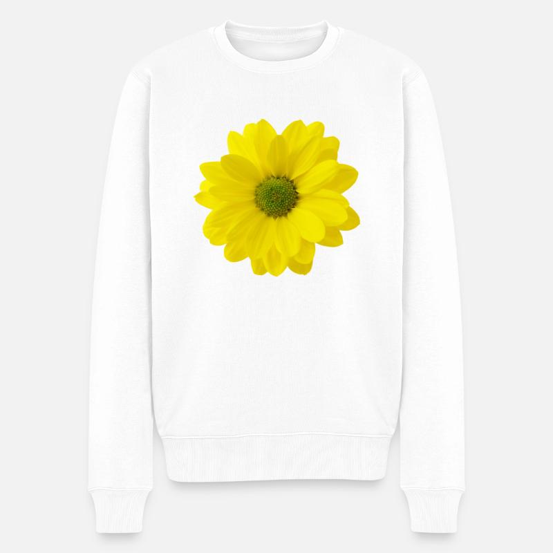 Fleur jaune - Pull Premium bio Homme - blanc