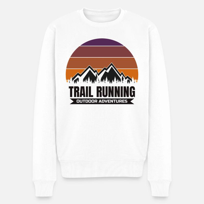 Trail Running - Outdoor Adventures 1 - Männer Premium Bio Pullover - Weiß