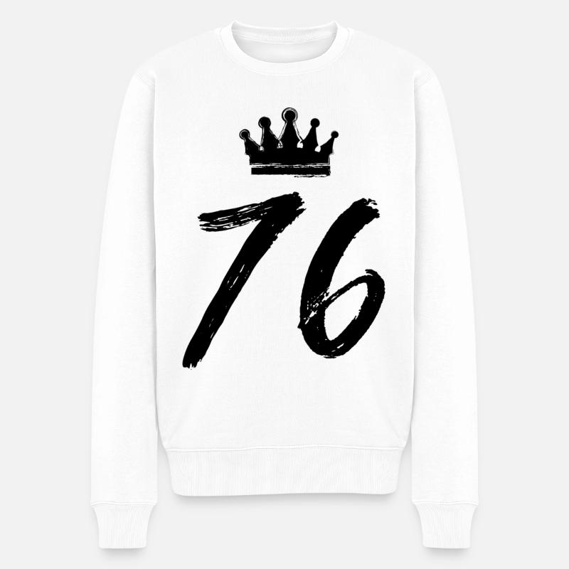 76 Couronne numérique - Pull Premium bio Homme - blanc