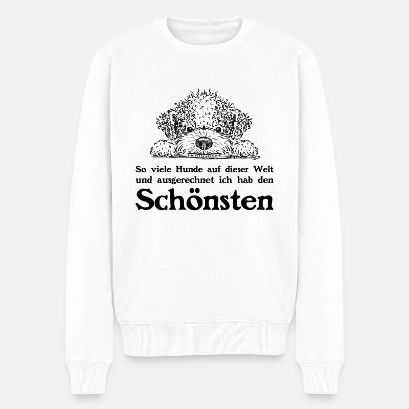 Lockenpino2 1 - Männer Premium Bio Pullover - Weiß