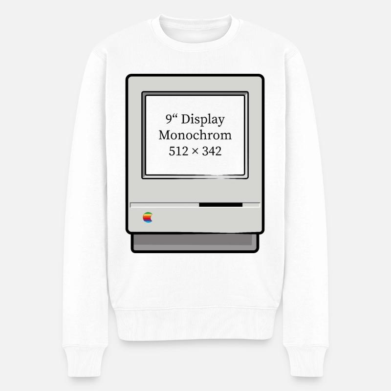 Computer Classic IT - alter Comuter - Männer Premium Bio Pullover - Weiß