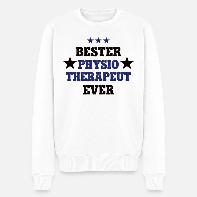 Bester Physio Therapeut Physiotherapie Therapeuten - Männer Premium Bio Pullover - Weiß