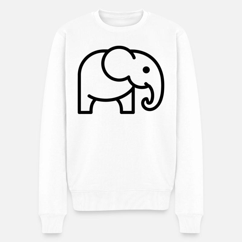 Elefant - Männer Premium Bio Pullover - Weiß