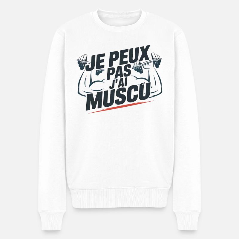 je peux pas j'ai muscu - Pull Premium bio Homme - blanc