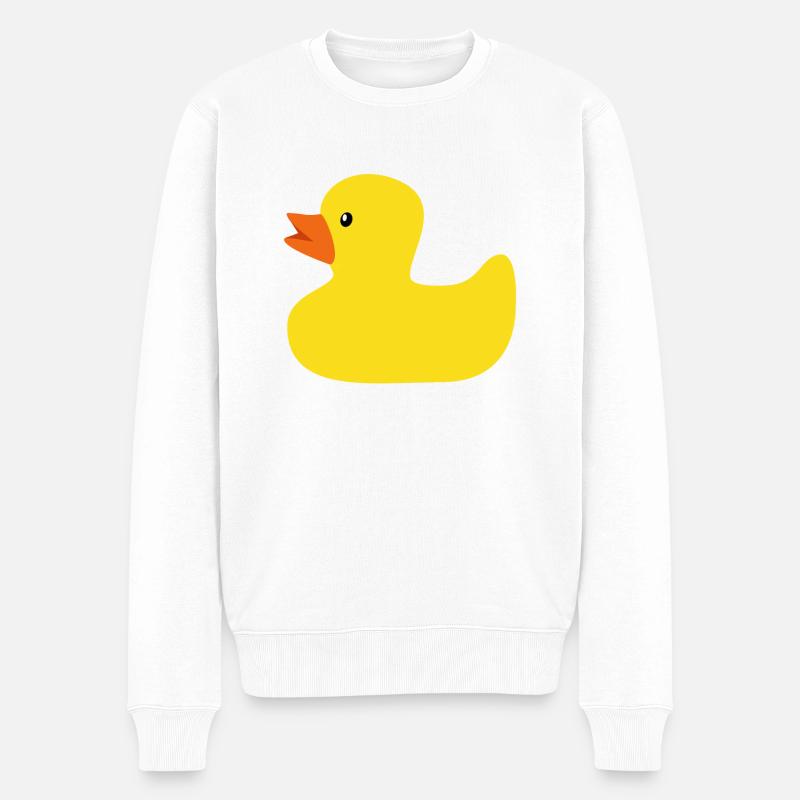 Gummiente - Männer Premium Bio Pullover - Weiß