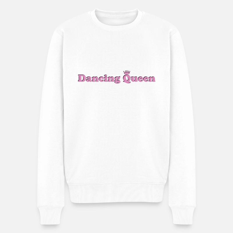 Phrase Dancing Queen rose Mamma Mia - Pull Premium bio Homme - blanc