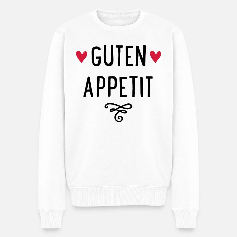 GUTEN APPETIT - Männer Premium Bio Pullover - Weiß
