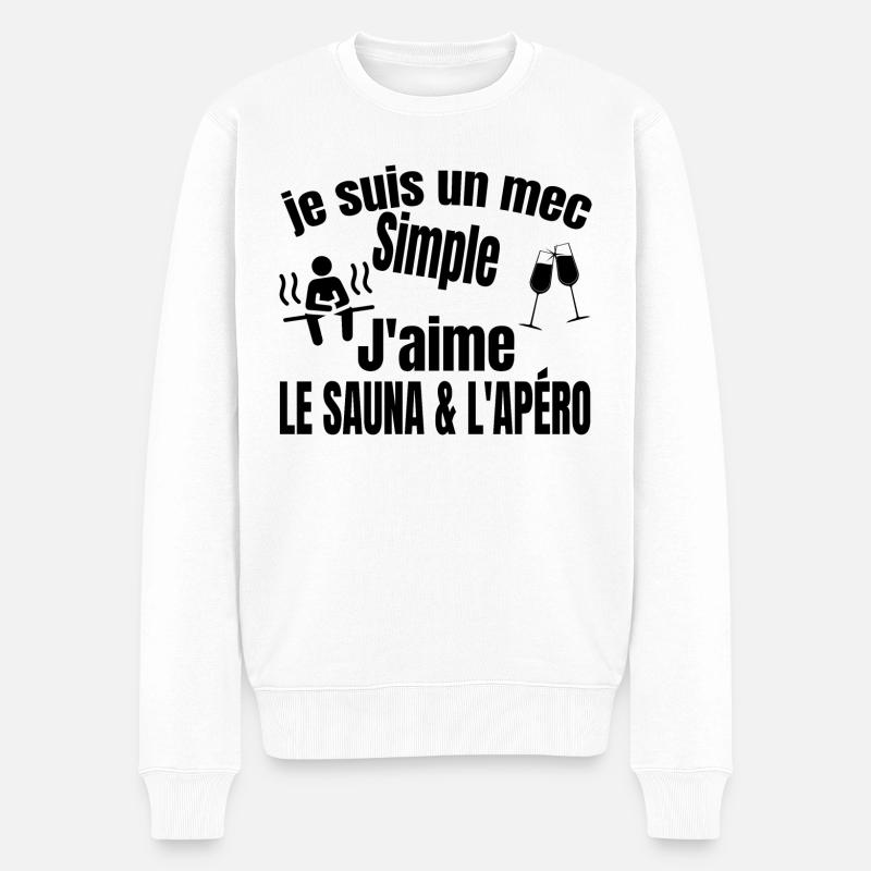 sauna et apéro - Pull Premium bio Homme - blanc