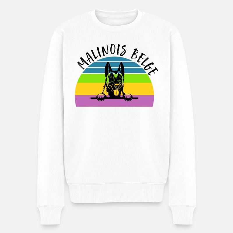 malinois belge Rtero malinois belge - Pull Premium bio Homme - blanc