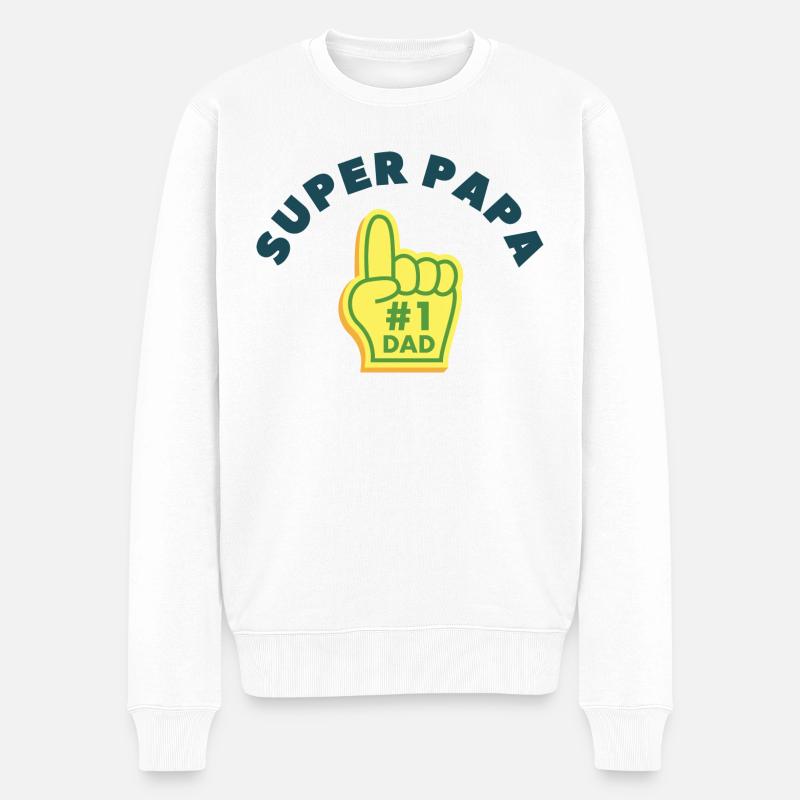 super papa - Pull Premium bio Homme - blanc