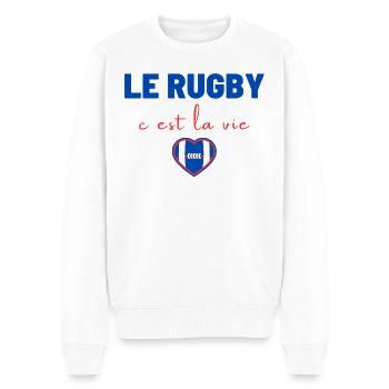 Rugby is life,Rugby,Rugbywoman,Rugbyman - Men's Premium Organic Jumper - white - Front - Thijin (182cm)
