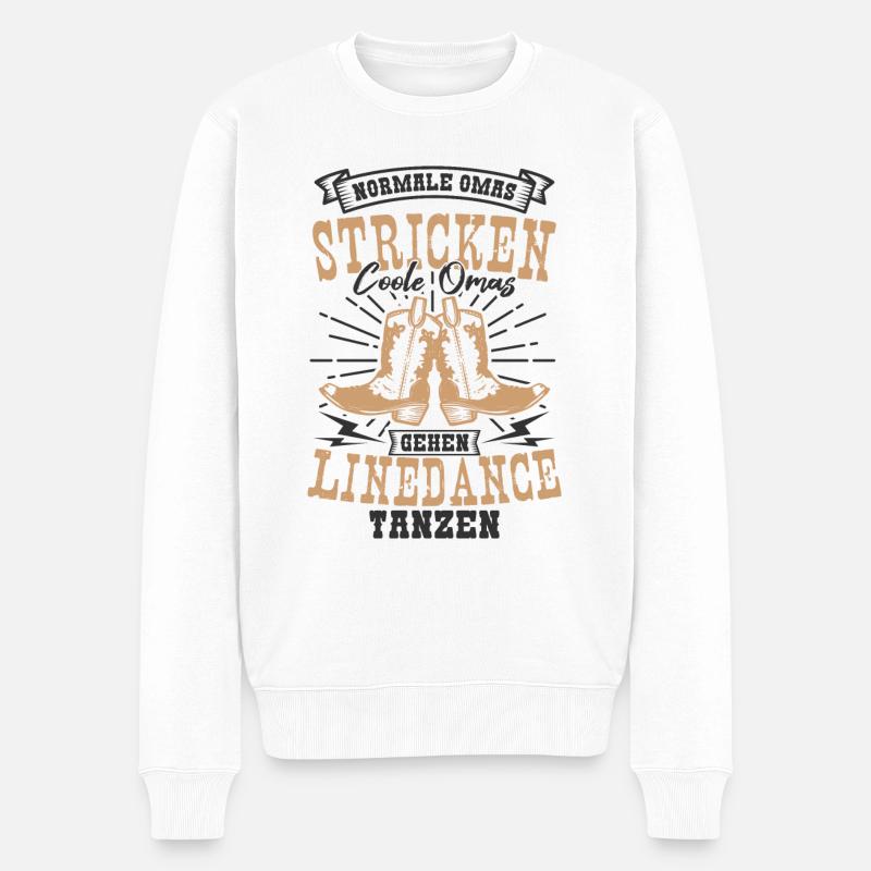 Linedance Oma - Männer Premium Bio Pullover - Weiß