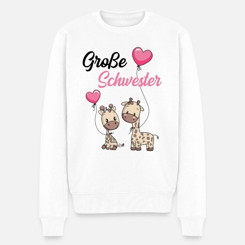 Große Schwester 2020 Giraffen - Männer Premium Bio Pullover - Weiß