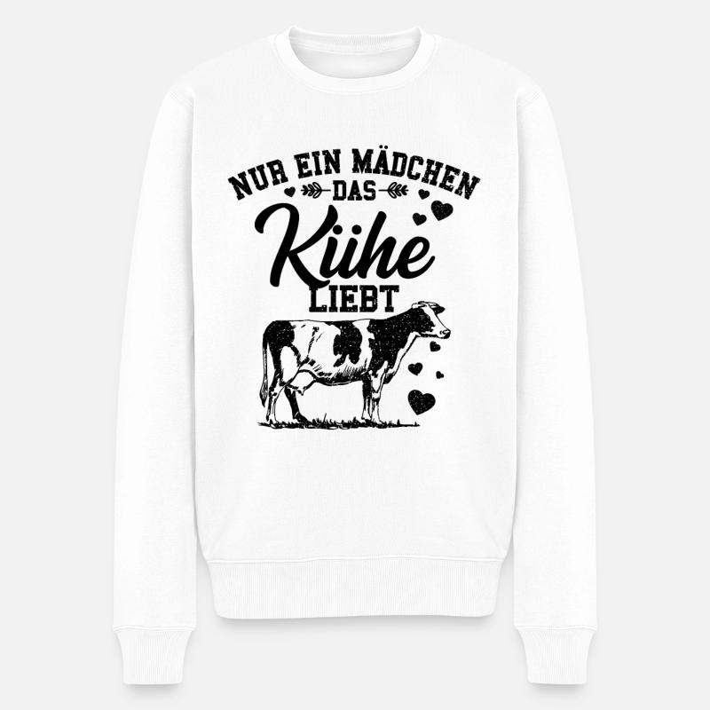 Kühe - Männer Premium Bio Pullover - Weiß