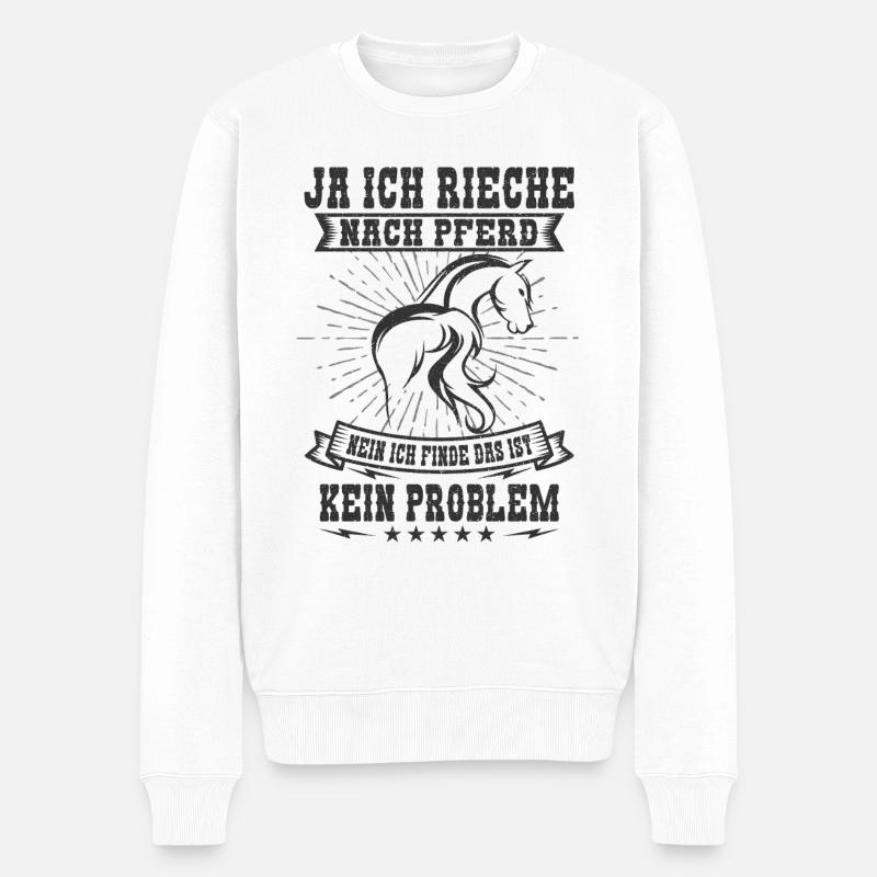 Pferd - Männer Premium Bio Pullover - Weiß