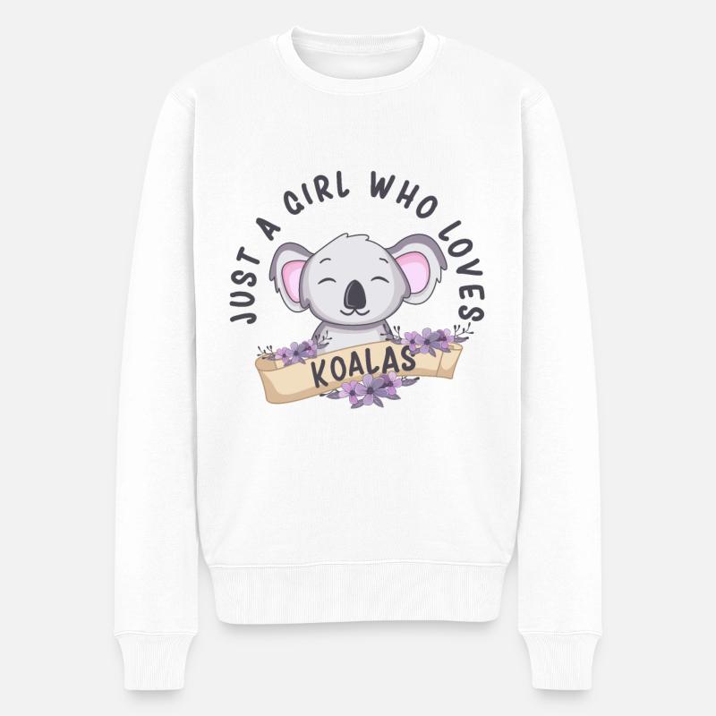 Koala - Männer Premium Bio Pullover - Weiß