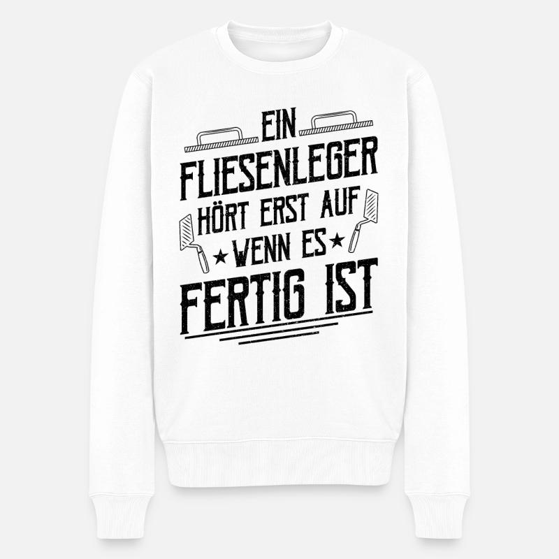 Fliesenleger - Männer Premium Bio Pullover - Weiß