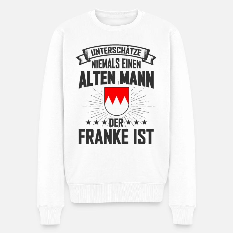 Franken - Männer Premium Bio Pullover - Weiß