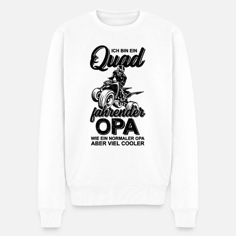 Quad Opa - Männer Premium Bio Pullover - Weiß