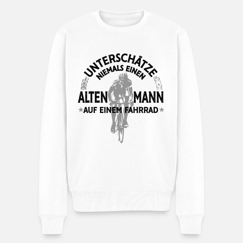 Fahrrad - Männer Premium Bio Pullover - Weiß