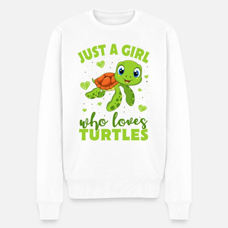 Schildkröte - Männer Premium Bio Pullover - Weiß