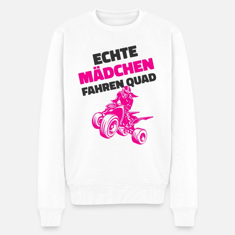 Quad Mädchen - Männer Premium Bio Pullover - Weiß