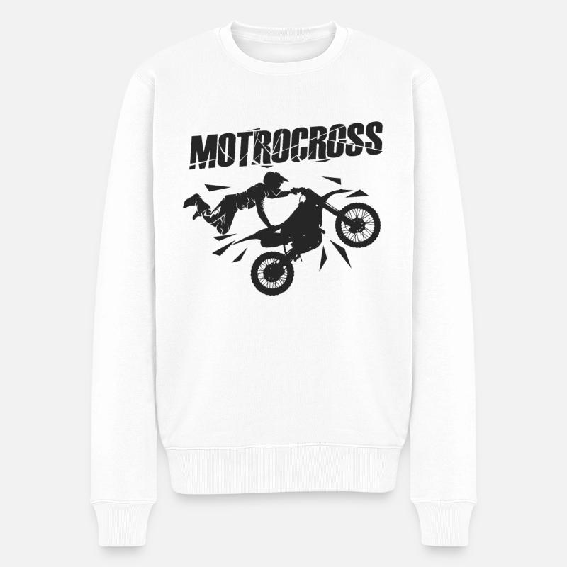 Motocross - Pull Premium bio Homme - blanc