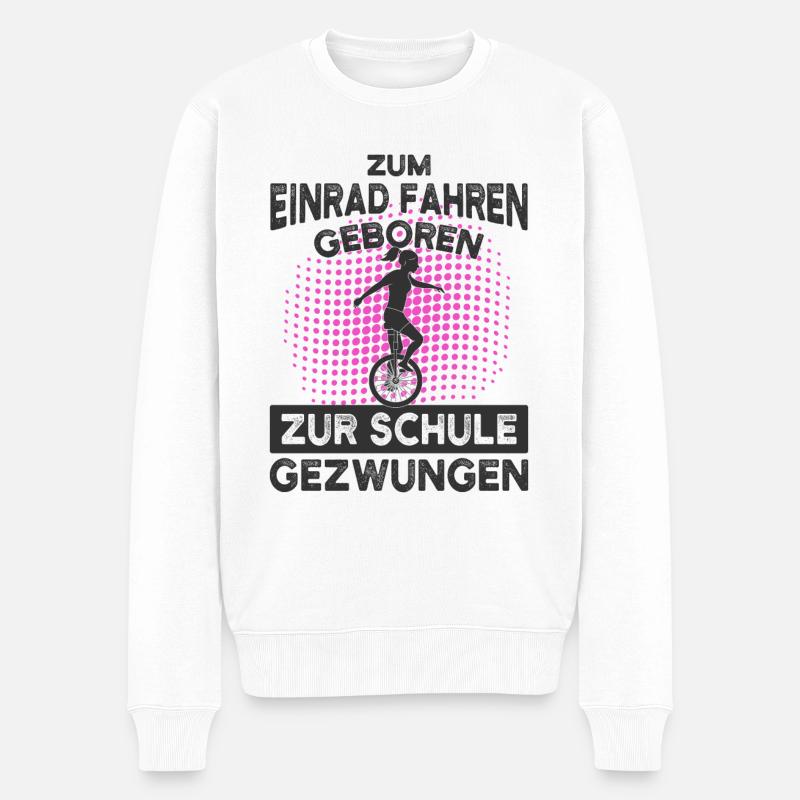 Einrad - Männer Premium Bio Pullover - Weiß