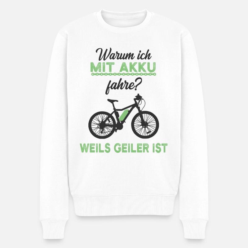 E-Bike - Männer Premium Bio Pullover - Weiß