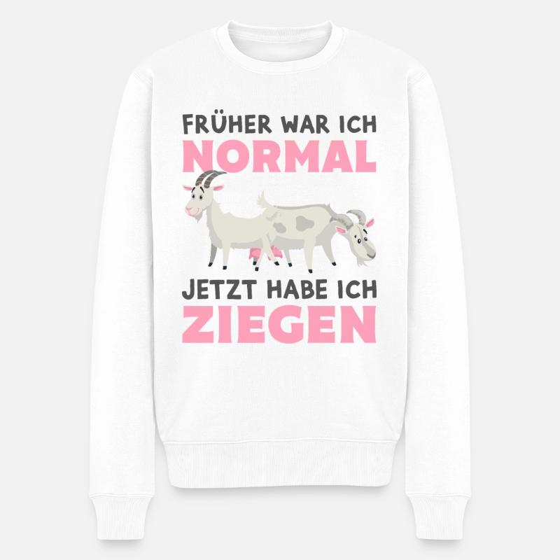 Ziege - Männer Premium Bio Pullover - Weiß