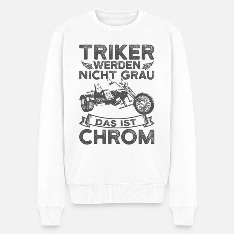 Trike - Männer Premium Bio Pullover - Weiß