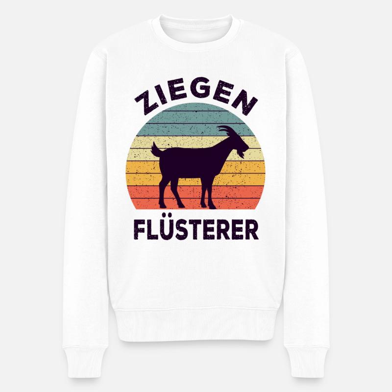 Ziegen Flüsterer - Männer Premium Bio Pullover - Weiß