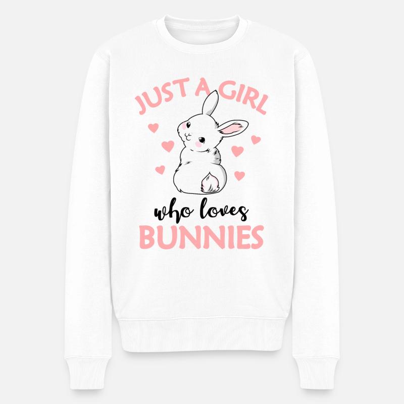 Hase - Männer Premium Bio Pullover - Weiß