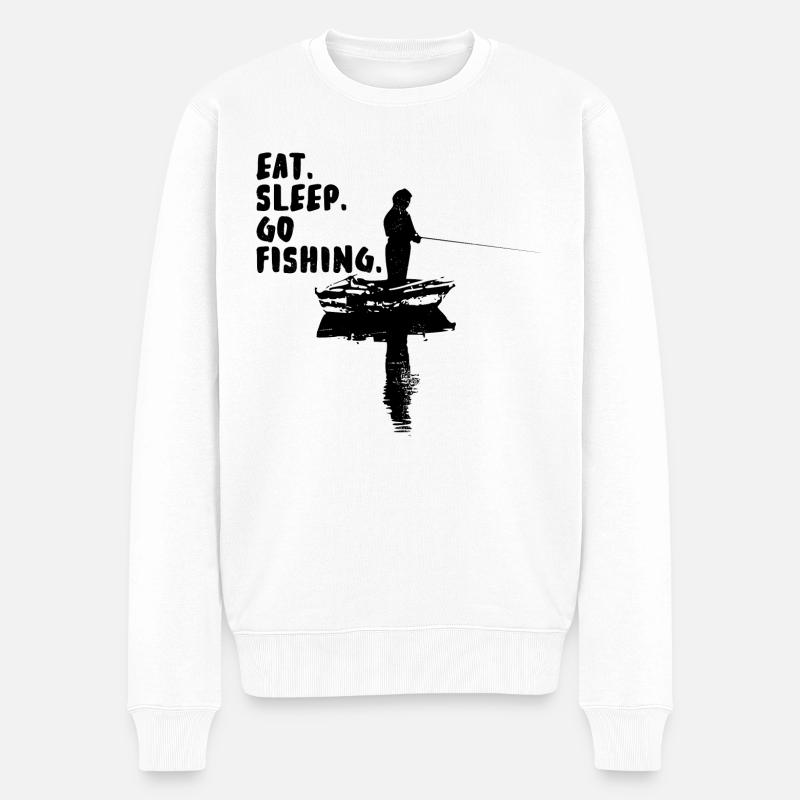 Manger. Dormir. Aller pêcher. - Pull Premium bio Homme - blanc