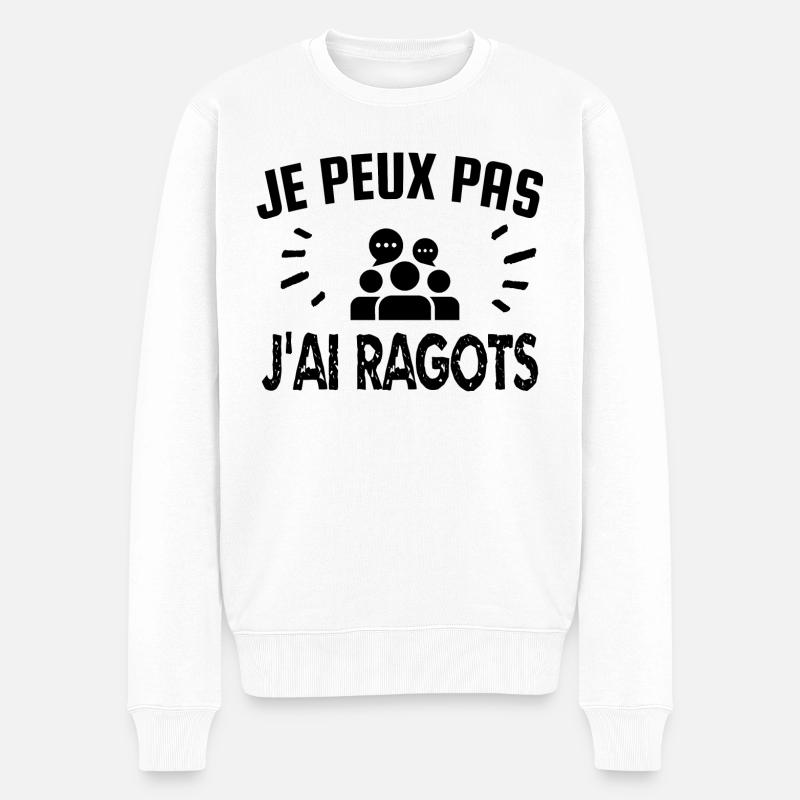 je peux pas j'ai ragots - Pull Premium bio Homme - blanc
