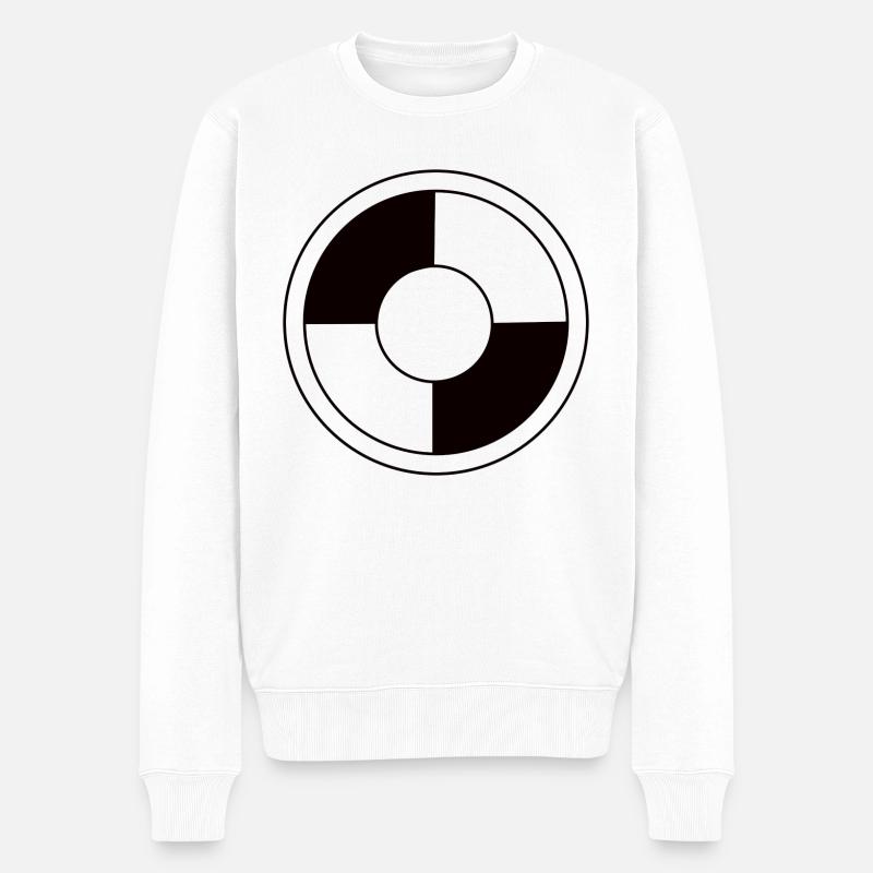 Rundschild - Wikingerschild - Männer Premium Bio Pullover - Weiß