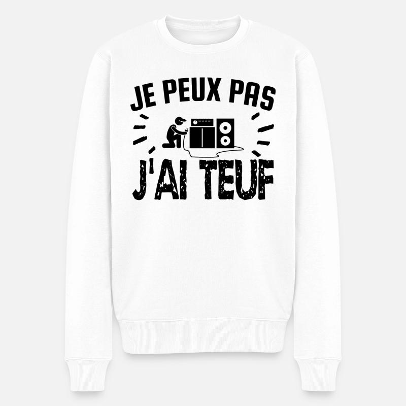 je peux pas j'ai teuf - Pull Premium bio Homme - blanc