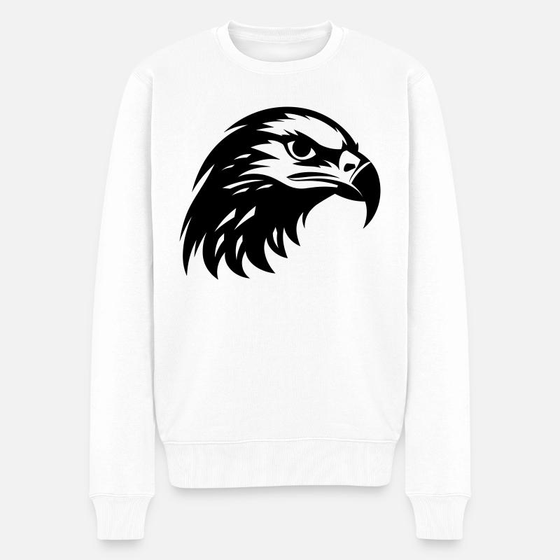 Adler - Männer Premium Bio Pullover - Weiß