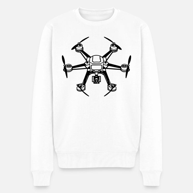 Drohne - Männer Premium Bio Pullover - Weiß