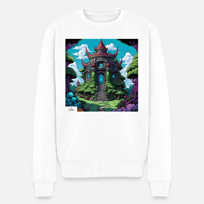 Temple de style bande dessinée - Pull Premium bio Homme - blanc