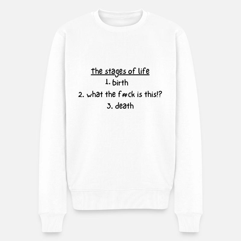 Lebensabschnitte - Männer Premium Bio Pullover - Weiß