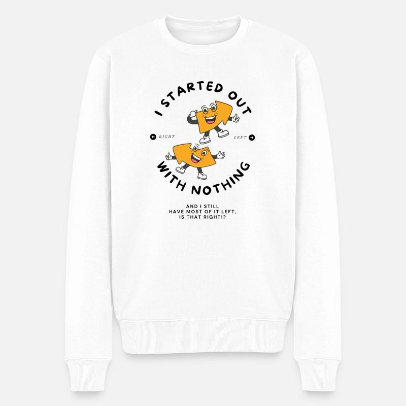Nichts links oder rechts Karikatur - Männer Premium Bio Pullover - Weiß