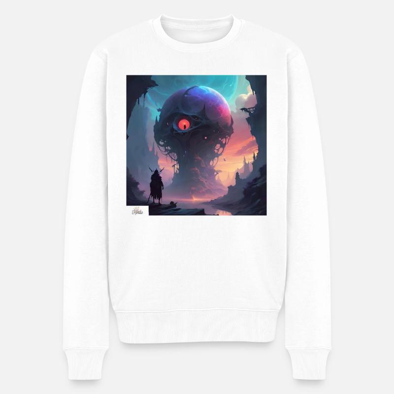 Gabel Leben Karikatur - Männer Premium Bio Pullover - Weiß