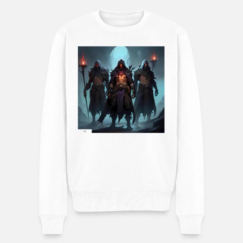 Vergessene Kriegerfreunde - Männer Premium Bio Pullover - Weiß