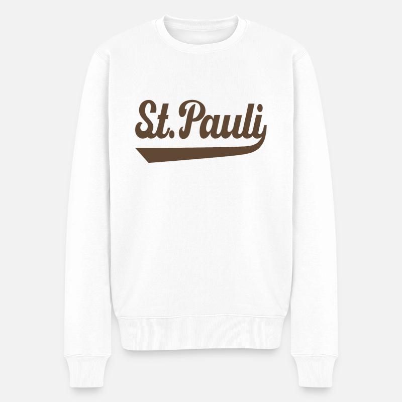 St. Pauli Hamburg - Männer Premium Bio Pullover - Weiß