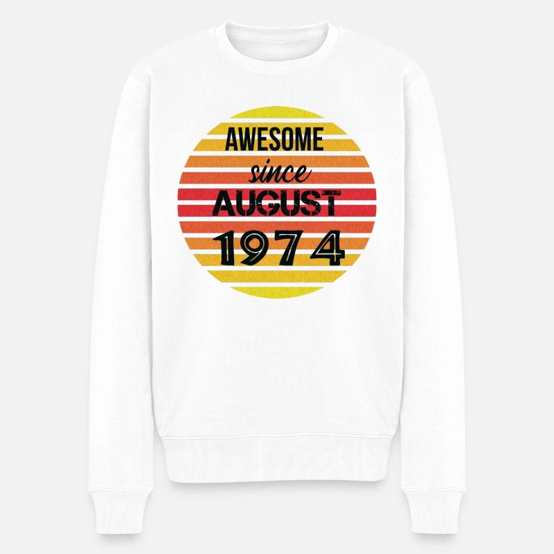 Awesome since august 1974 - Pull Premium bio Homme - blanc