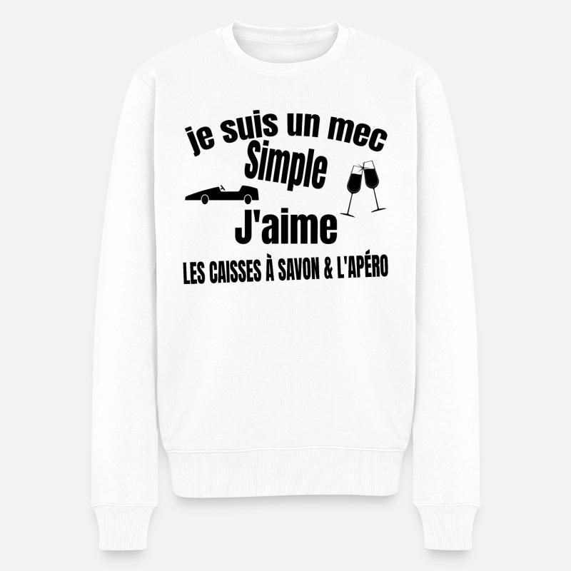 caisse à savon et apéro - Pull Premium bio Homme - blanc